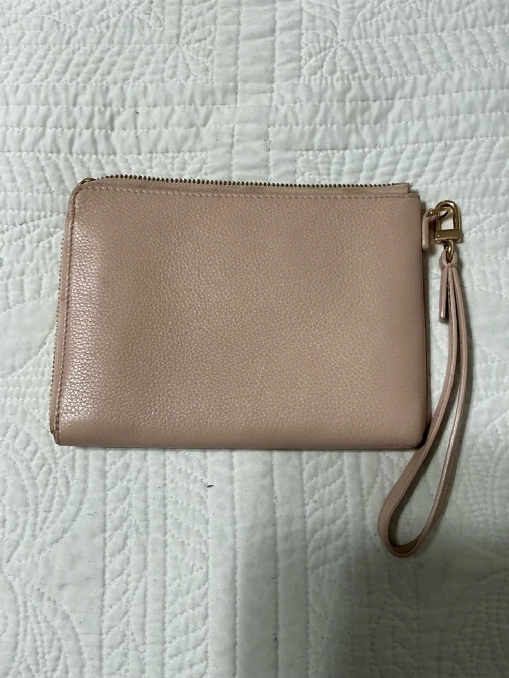 EUC Tory Burch Britten Large Zip Pouch Light Pink